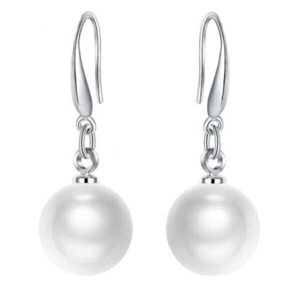 Classic Pearl Drop Earrings – Sterling Silver 925 - Picture 4 of 4